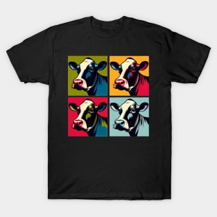 Colorful Bovine Brilliance: Pop Art Cow T-Shirt